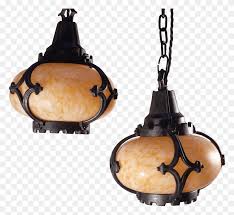 Pair Of Gothic Iron And Glass Pendant