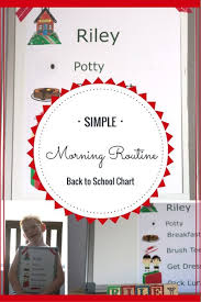 Simple Morning Routine Back To School Chart Rileys