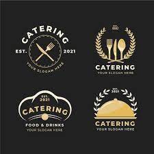 vector pack of flat design catering logos