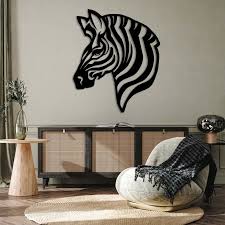 Zebra Head Metal Wall Art Metal