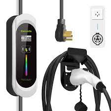 keruida level 2 ev charger 40amp 240v portable ev charger with nema 14 50 plug sae j1772 cable home ev charging station adjule curs 16a