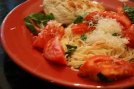 quick tomato basil garlic pasta
