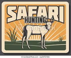safari hunting retro banner with