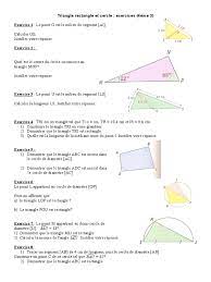 Triangle Rectangle Cercle Circonscrit Exercices 4eme | PDF | Triangle |  Perpendicularité