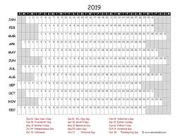 2019 Excel Calendar Project Timeline Free Printable Templates