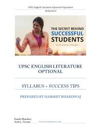 Upsc Ias English Literature Mains Optional Success Guide