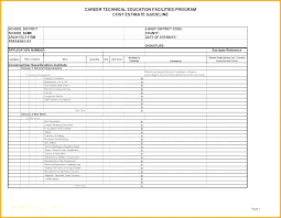 Cost Breakdown Template Excel Residential Construction