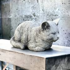 Concrete Cat Statue Detailed Cat