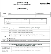 Printable Report Cards High School Report Card Template Free