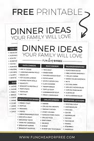 dinner ideas easy meal planning