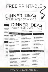 list of 100 dinner ideas easy meal