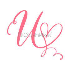 Vector vintage floral monogramme lettre u calligraphie élément coeur -  vecteur stock 2583189 | Crushpixel