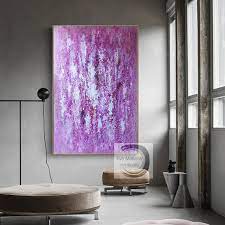 Art Purple Painting On Canvas Modern