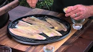 grilled rainbow trout cooked on the