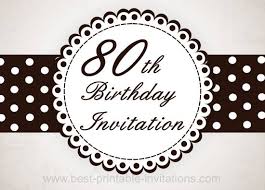 printable 80th birthday party invitation