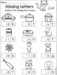 Reading a sentence, writing the sentence on a handwriting line, drawing a picture to demonstrate comprehension and cutting and paste word tiles in correct order to form the sentence at the top of the page. Missing Letters Worksheets Pdf Template Library