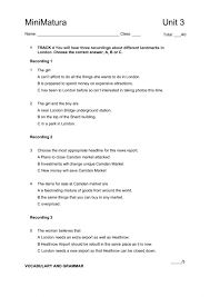 Focus 4 Unit 3 test worksheet