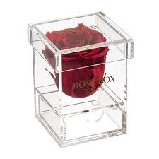 single red wine rose jewelry box rose