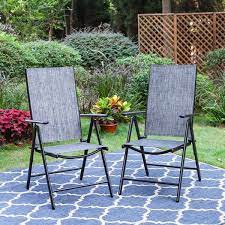 Grey Folding Reclining Sling Chairs