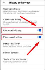 how to clear watch history and search