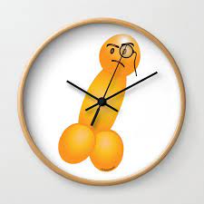 Emoji Dick Monocle Wall Clock By