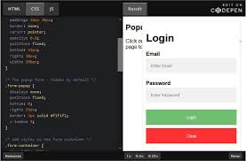 popup form with css and javascript