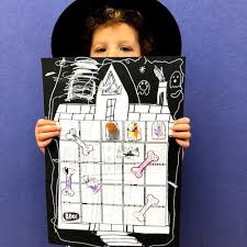 haunted house craft printable board