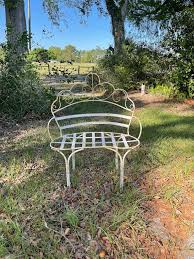 Antique Metal Chair Vintage Iron Bench