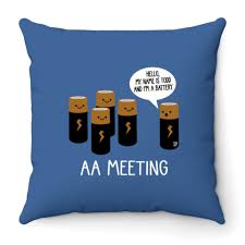 aa meeting funny throw pillows sold