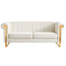 Rolled Arm Velvet Straight Sofa