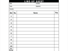 Baseball Roster Template Lineup Card Pdf Free Sample