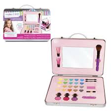 s make up play set in silver tin