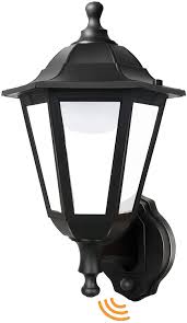Amazon Com Fudesy Traditional Style Led Outdoor Wall Lantern With Motion Sensor Black Polypropylene Plastic Porch Lamp With Clear Acrylic Lenses Waterproof Porch Light Fixtures P616 Pir Home Improvement
