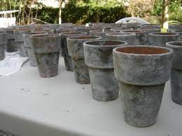 milk painted terra cotta pots