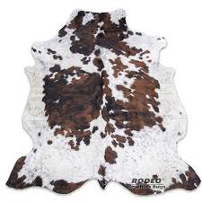 whole rodeo tricolor cowhide rug