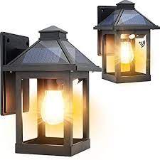 2 Pack Solar Wall Lanterns Outdoor With