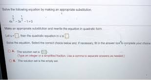 Solved Solve The Following Equation By