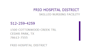 1821554890 npi number frio hospital