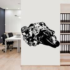 Decorative plaques & signs └ home décor └ home, furniture & diy all categories antiques art baby books, comics & magazines business, office & industrial cameras & photography cars, motorcycles & vehicles clothes. Big Size Motorcycle Stickers Vinyl Wall Art Sticker Motorcycle Moto Racer Motor Bike Decals For Living Room Kids Room Home Decor Leather Bag