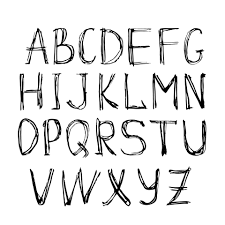 hand drawn english lettering font