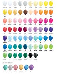 Latex Balloon Color Chart Party Squad Rentals
