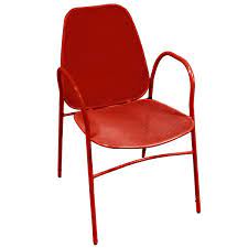 Red Mesh Outdoor Powder Coated Metal Chair
