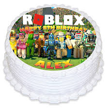 Roblox theme birthday cake need a customised cakes contact. Roblox Edible Cake Image Topper Personalized Birthday Party 8 Inches Round Walmart Com Walmart Com