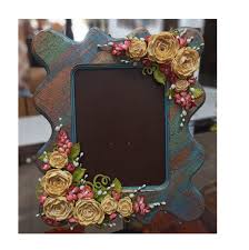photo frame with hand made flowers