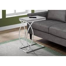 Grey End Table With Metal Base Hd3185
