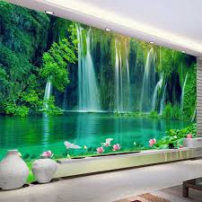 custom 3d wallpaper modern waterfall