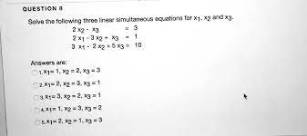 Linear Simultaneous Equations For X1