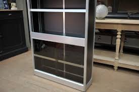 wooden shelf with glass doors 1970s