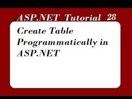 create table programmatically in asp