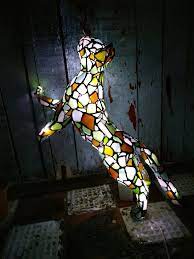 Climbing Cat Sea Stained Glass To Order
